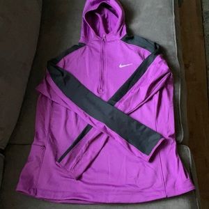 Nike, Women’s Purple Hoodie, 1/4 zip, Dri Fit
